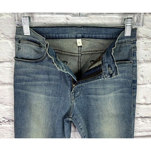 FRAME Denim Jeans Medium Wash Blue Ankle Le Skinny Soft Stretch Distressed Sz 27 - Picture 4 of 8